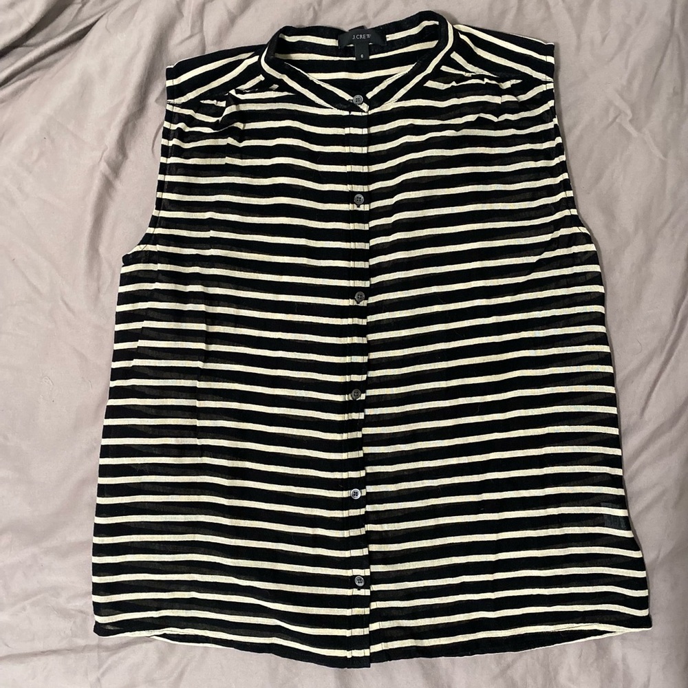 J. Crew sleeveless striped blouse size 6